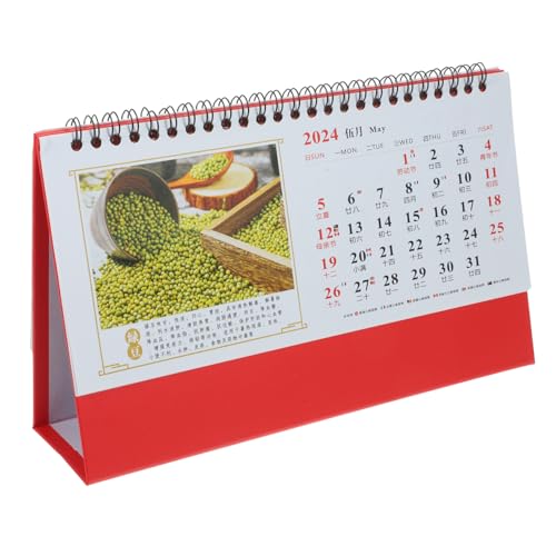 JEWEDECO Bürokalender Dekorativer Monatskalender 2024 Schreibtischkalender Desktop Kalender Freistehender Kalender Tischkalender Ornamentkalender Schreibtisch Dekorativer Heimkalender von JEWEDECO