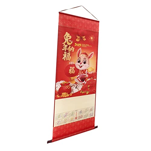 JEWEDECO Das Jahr Des Hasen Segenskalender Planungskalender Zum Aufhängen Traditioneller Kalender Zum Aufhängen Wandkalender Chinesische Kalender Chinesischer Mondkalender Hängender von JEWEDECO