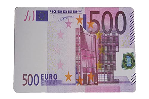 J&J Großes Mauspad für PC-Mauspad, Motiv: 500 Euro-Banknoten, 28 x 20 cm von JEYEFFE