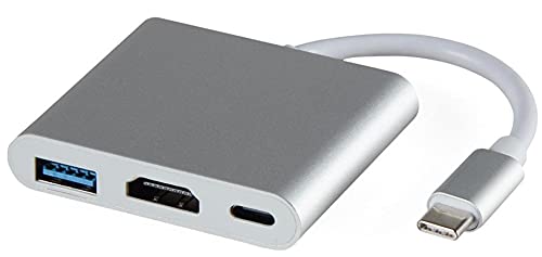 J&J Trader Hub Typ C 3 in 1 MHL für Laptop Telefon Adapter Typ C auf HDMI USB grau von JEYEFFE