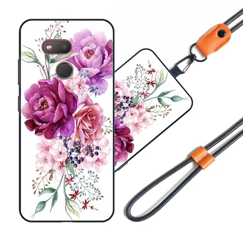 JEZSTHAI Handyhülle Kompatibel mit HTC Desire 12S Hülle Silikon Dünn mit Muster Design,Weiche Flexibel Stoßfeste Schutzhülle mit Handykette & Handykordel zum Umhängen,Nr.A02 von JEZSTHAI