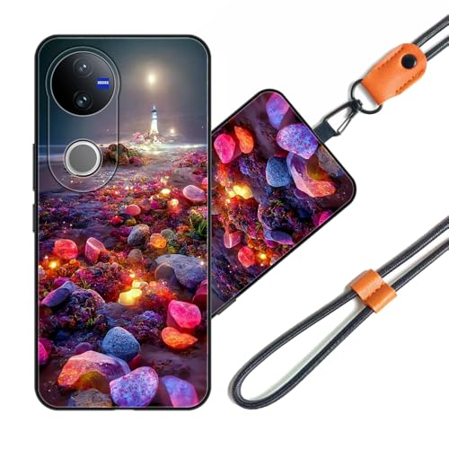 JEZSTHAI Handyhülle Kompatibel mit Vivo V50 / V50e 5G Hülle Silikon Muster Schutzschale Weiche Flexibel Stoßfeste TPU Schutzhülle mit Handykette & Handykordel zum Umhängen,Nr.A09 JEZSTHAI Handyhülle Kompatibel mit Vivo V50 / V50e 5G Hülle Silikon Muster Schutzschale Weiche Flexibel Stoßfeste TPU Schutzhülle mit Handykette & Handykordel zum Umhängen,Nr.A09 von JEZSTHAI
