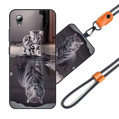 JEZSTHAI Handyhülle Kompatibel mit ZTE Blade A31 Lite Hülle Silikon Dünn mit Muster Design,Weiche Flexibel Stoßfeste Schutzhülle mit Handykette & Handykordel zum Umhängen,Nr.A05 von JEZSTHAI