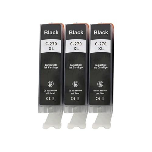 JFGIkLFD Kompatible Tintenpatrone PGI-270 CLI-271 XL Kompatibel mit TS6020 TS5020 MG5720 MG5721 MG5722 MG6820 MG6821 MG6822 MG7720 Tintenstrahldrucker(PGI270BK 3PC) von JFGIkLFD