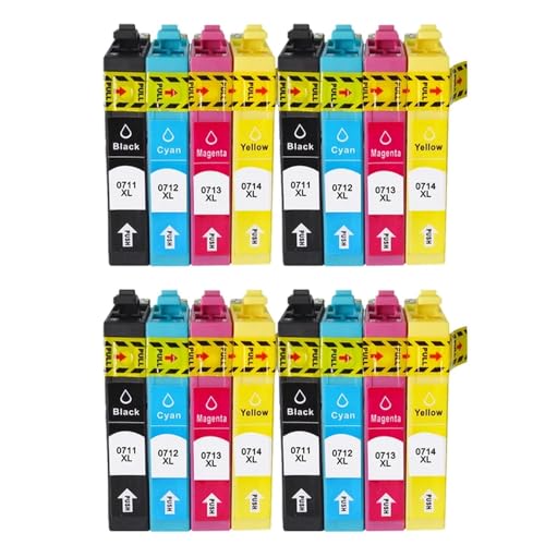 JFGIkLFD Kompatible Tintenpatrone T0711 Kompatibel mit Stylus SX110 SX105 SX115 SX200 SX205 SX209 SX210 Tintenstrahldrucker(4SET) von JFGIkLFD