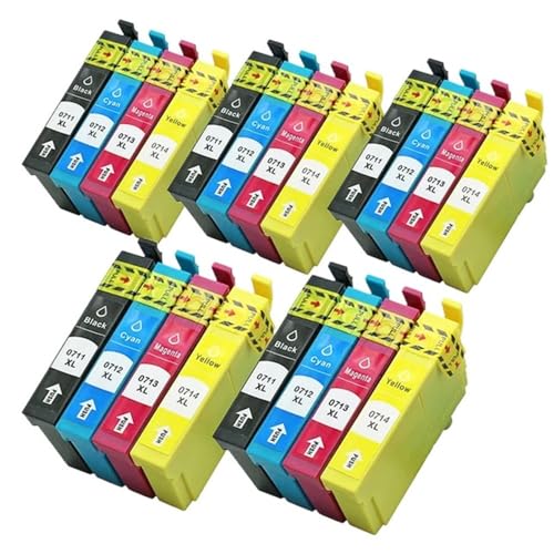 JFGIkLFD T0711 T0712 T0713 T0714 Tintenpatronen kompatibel mit SX110 SX105 SX115 SX200 SX205 SX209 SX210 Tintenstrahldrucker(5Set) von JFGIkLFD