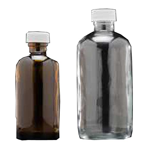 JG FINNERAN 9–173–2 klar Borosilikat Glas precleaned Boston rund Flasche mit weiß Verschluss aus Polypropylen und 0 cm PTFE gefüttert, 24–400 mm Gap Größe, Fassungsvermögen 250 ml (12 Stück) von JG Finneran