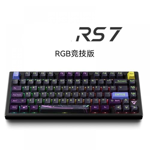 JGHFReW Anpassbare Hot-Swap-Tastatur mit RGB-Dichtung Kompatibel mit Gamer, Aluminium, kabelgebunden, magnetisches Design, kompatibel mit verschiedenen Systemen(RS7 RGB) von JGHFReW