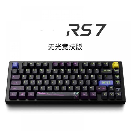 JGHFReW Anpassbare Hot-Swap-Tastatur mit RGB-Dichtung Kompatibel mit Gamer, Aluminium, kabelgebunden, magnetisches Design, kompatibel mit verschiedenen Systemen(RS7 no RGB) von JGHFReW