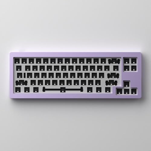 JGHFReW DIY-Dichtungsmontage, 65% Hot-Swap-fähiges RGB-Barebone-Mechanisches-Tastatur-Kit mit CNC-Aluminiumrahmen, kompatibel mit VIA(Purple) von JGHFReW