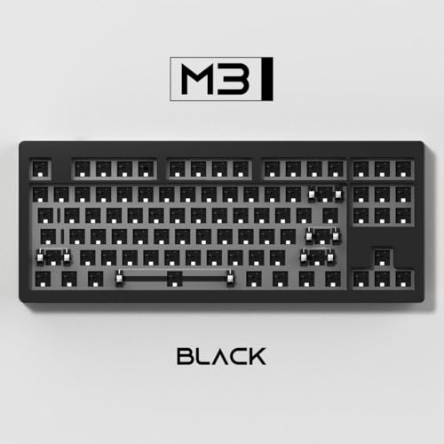 JGHFReW M3 TKL DIY Kit Hot-Swap RGB-Dichtungsmontage mechanische Tastatur mit nach Süden ausgerichtetem Barebone und CNC-Aluminium, kompatibel mit VIA(M3 QMK Black) von JGHFReW