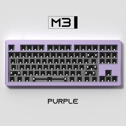 JGHFReW M3 TKL DIY Kit Hot-Swap RGB-Dichtungsmontage mechanische Tastatur mit nach Süden ausgerichtetem Barebone und CNC-Aluminium, kompatibel mit VIA(M3 QMK Purple) von JGHFReW