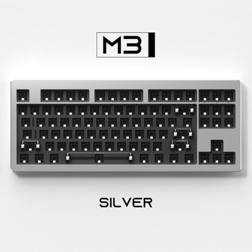 JGHFReW M3 TKL DIY Kit Hot-Swap RGB-Dichtungsmontage mechanische Tastatur mit nach Süden ausgerichtetem Barebone und CNC-Aluminium, kompatibel mit VIA(M3 QMK Sliver) von JGHFReW