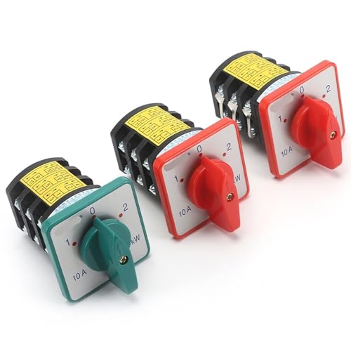 HZ5D-10/1.7 M05 M06 1.7KW 10A Reversible Transferschalter Zwei Spannung Drei-poligen Nockenschalter 1Pcs(10A 1.7 M05 RED) von JGODGQPM