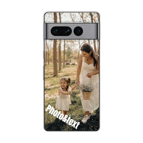JGOYGYI Personalisierte Handyhülle kompatibel mit Google Pixel 8 7a 7 Pro 6a 6 Pro 4a 3A XL 5G,Benutzerdefiniert Hülle Transparent mit Eigenem Foto Bild Text von JGOYGYI