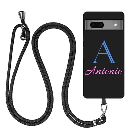 JGOYGYI Personalisierte Handyhülle kompatibel mit Google Pixel 8 7a 7 Pro 6a 6 Pro 4a 3A XL 5G,Benutzerdefiniert Hülle mit Eigenem Name Individuelle Schutzhülle+Handykette von JGOYGYI