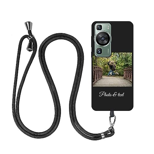 JGOYGYI Personalisierte Handyhülle kompatibel mit Huawei P60 P50 P40 P30 P20 nova 12 11i 11 10 9 8i 5T Pro P smart Plus Lite S,Benutzerdefiniert Hülle mit Eigenem Foto Bild Text+Handykette von JGOYGYI