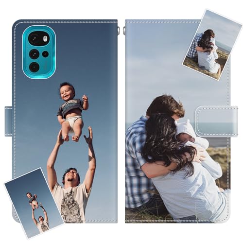 JGOYGYI Personalisierte Leder Handyhülle kompatibel mit Motorola Moto G22,Individuelle Eigenem Foto Bild Text Bildern Foldable Flip Klapphüllen Case hülle+Handykette JGOYGYI Personalisierte Leder Handyhülle kompatibel mit Motorola Moto G22,Individuelle Eigenem Foto Bild Text Bildern Foldable Flip Klapphüllen Case hülle+Handykette von JGOYGYI