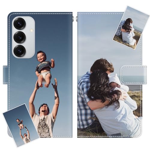 JGOYGYI Personalisierte Leder Handyhülle kompatibel mit Samsung Galaxy S25,Individuelle Eigenem Foto Bild Text Bildern Foldable Flip Klapphüllen Case hülle+Handykette JGOYGYI Personalisierte Leder Handyhülle kompatibel mit Samsung Galaxy S25,Individuelle Eigenem Foto Bild Text Bildern Foldable Flip Klapphüllen Case hülle+Handykette von JGOYGYI