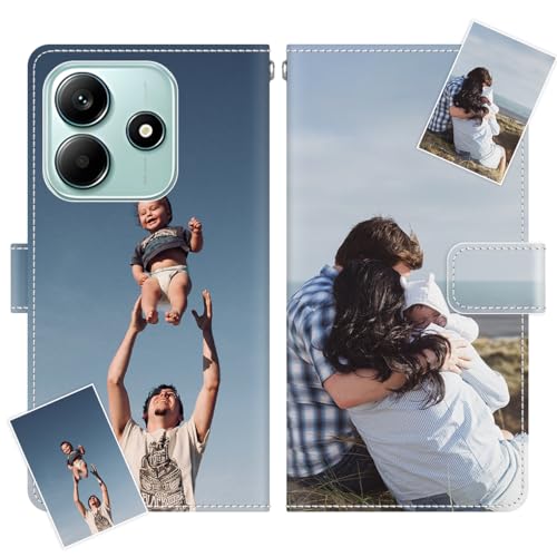 JGOYGYI Personalisierte Leder Handyhülle kompatibel mit Xiaomi Redmi Note 14 5G,Individuelle Eigenem Foto Bild Text Bildern Foldable Flip Klapphüllen Case hülle+Handykette JGOYGYI Personalisierte Leder Handyhülle kompatibel mit Xiaomi Redmi Note 14 5G,Individuelle Eigenem Foto Bild Text Bildern Foldable Flip Klapphüllen Case hülle+Handykette von JGOYGYI