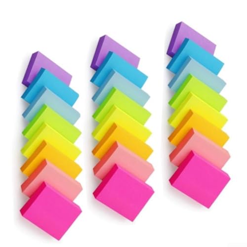 JGmotorfi 24 Stück Haftnotizen, 51 x 38 mm, bunt, rechteckig, Notizblöcke, für Büro, Schule, selbstklebende Notizen, sauber entfernbar von JGmotorfi