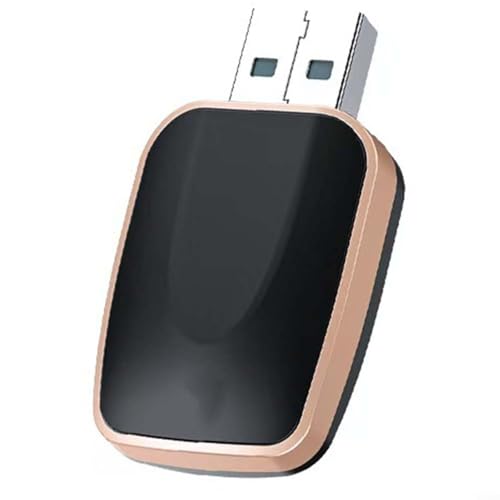 JGmotorfi Autoradio-Adapter, 2-in-1, kabelgebunden auf kabellos, USB-Adapter für CarPlay-Boxen, 12 V, automatische Verbindung, ABS (Gold) von JGmotorfi