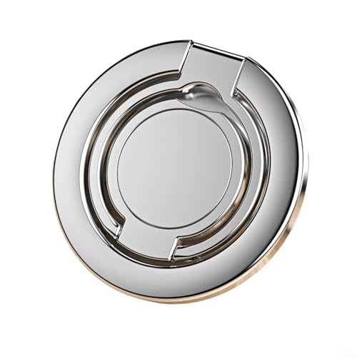 JGmotorfi Magnetischer Handy-Ringhalter, um 360 Grad drehbar, Smartphone-Griff, Ständer, Halterung, kompakt, leicht, Zubehör (Silber) von JGmotorfi