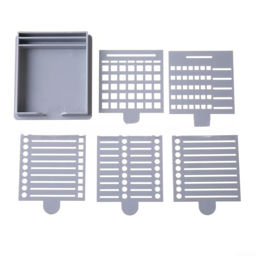 JGmotorfi Notizblock-Spender-Set mit Vorlage, 6 Haftnotizen für Büroaufgaben, ABS-Konstruktion, 10 x 9 x 1,5 cm, 4 Farboptionen (grau) von JGmotorfi