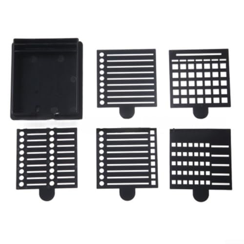 JGmotorfi Notizblock-Spender-Set mit Vorlage, 6 Haftnotizhalter für Büroaufgaben, ABS-Konstruktion, 10 x 9 x 1,5 cm, 4 Farboptionen (schwarz) von JGmotorfi