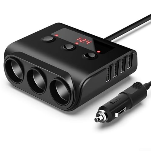 Schlankes Design, 120 W, schnelles Autoladegerät mit vier USB-Anschlüssen, ideal für lange Fahrten (rot) von JGmotorfi