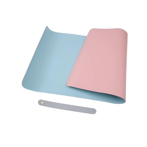 Schreibtischschutz aus PVC-Leder mit einfachen Wartungsfunktionen, rutschfestes, doppelseitiges Design für Büro oder Zuhause (D) von JGmotorfi