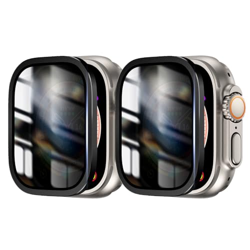 JHTSOLE Privacy Displayschutzfolie Gehärtetes Glas Smartwatch Cover für Apple Watch Ultra 2 49mm iwatch Alloy Frame Case Berührungsempfindliche Schutzglasfolie Anti-Kratzer 2 Sätze von JHTSOLE