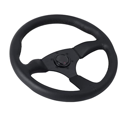 JHVVBFWF Autoteile Echtes Leder Drift Car Racing Game PC-Lenkrad 350 Mm / 14 Zoll Autolenkrad Autolenkrad(Color:5135BK-ZP-RD) von JHVVBFWF