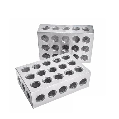 23 Löcher Präzisionsblöcke 25–50–75 mm 1 Paar (2 Stück), Parallelklemmblock-Set, Stahlblock 23 Löcher 1–2–3 Zoll Blockmaß Für Testen und Kalibrieren(No wrench inch) von JHXHFJXZ