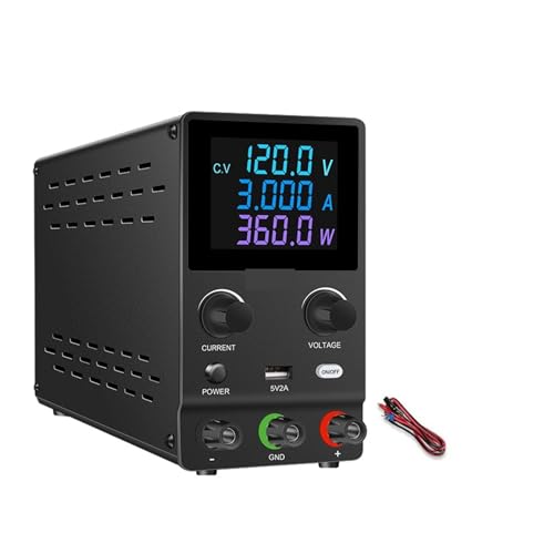 30 V 10 A DC Labor geregelte Stromversorgung variabel, LCD 24 V 12 V einstellbare Stromquelle programmierbarer Spannungsregler USB-A 5 V 2 A Telefonreparatur Weit verbreitet(LCD 120V 3A Black) von JHXHFJXZ