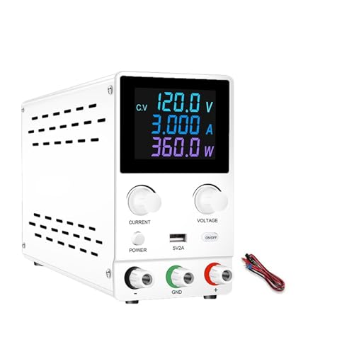 30 V 10 A DC Labor geregelte Stromversorgung variabel, LCD 24 V 12 V einstellbare Stromquelle programmierbarer Spannungsregler USB-A 5 V 2 A Telefonreparatur Weit verbreitet(LCD 120V 3A White) von JHXHFJXZ