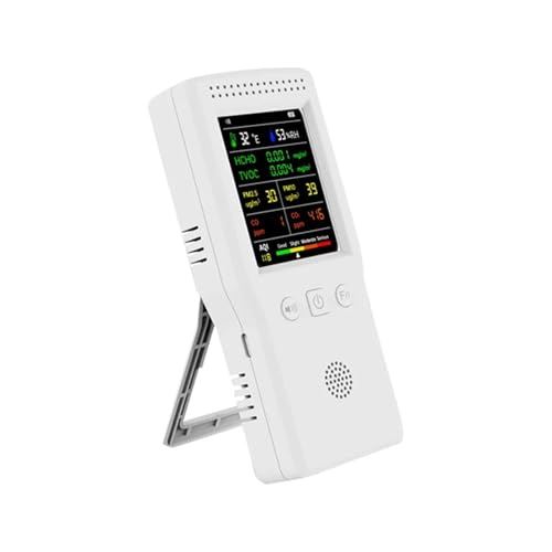 9 In 1 Temperatur Feuchtigkeit PM2,5 PM10 HCHO TVOC CO CO2 Tester Multifunktionale Air Qualität Monitor LCD Farbe Display Werkzeu Präzise Sensoren für schnelle Erkennung(White) von JHXHFJXZ