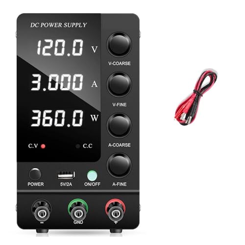 DC-Labornetzteil variabel, 30 V, 60 V, 120 V, einstellbarer Spannungsregler, Tisch-Schaltnetzteil mit Ziffern, LED-Anzeige, voreingestellter Strom Weit verbreitet(120V3A C1203) von JHXHFJXZ