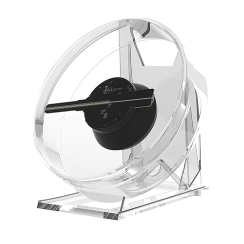 JHXHFJXZ 3D Holografische Werbelichter, LED-Desktop-Modell-Lüfterbildschirm mit Audiowiedergabe mit transparenter Abdeckung Holografischer Lüfter Einfaches Ändern des Videos von JHXHFJXZ