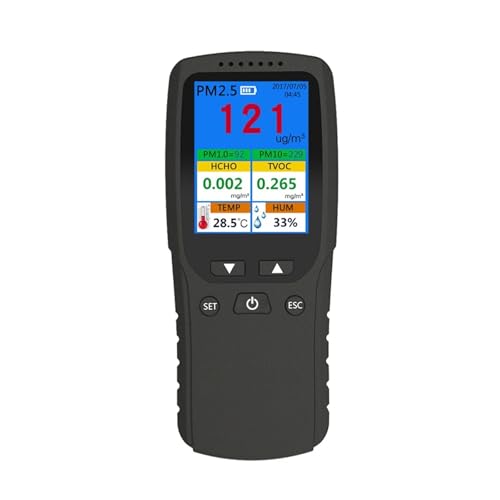 JHXHFJXZ 8 in 1 Luftqualitätsdetektor HCHO TVOC PM2.5 PM10 PM1.0 Temperatur-Feuchtigkeitstester Digitaler Luftanalysator Luftverschmutzungsmonitor Präzise Sensoren für schnelle Erkennung JHXHFJXZ 8 in 1 Luftqualitätsdetektor HCHO TVOC PM2.5 PM10 PM1.0 Temperatur-Feuchtigkeitstester Digitaler Luftanalysator Luftverschmutzungsmonitor Präzise Sensoren für schnelle Erkennung von JHXHFJXZ