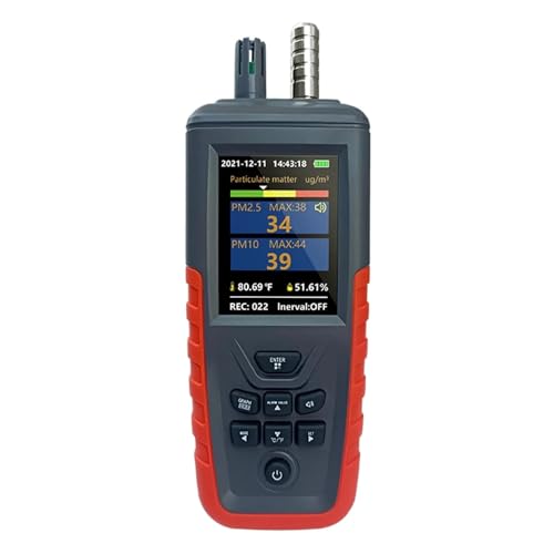 JHXHFJXZ Luftqualitäts-partikelzähler, 6-Kanal-Luftqualitätsdetektor-Monitor, 0,3 μm/0,5 μm/1,0 μm/2,5 μm/5,0 μm/10 μm PM2.5 PM10 Präzise Sensoren für schnelle Erkennung von JHXHFJXZ