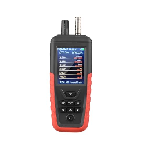 JHXHFJXZ partikelzähler PM2.5 PM10 Detektor konzentrationstester Temperatur-Feuchtigkeitsmessrät for Reinräume der Klasse 100 Präzise Sensoren für schnelle Erkennung(TC-8200) von JHXHFJXZ