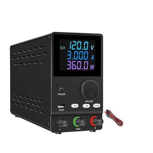 Labor-Gleichstromversorgung variabel, 12 V, 30 V, 60 V, 120 V, einstellbarer Spannungsregler, Tischschalter, Stromquelle, voreingestellter Strom mit Ziffernanzeige Weit verbreitet(LCD 120V 3A Black) von JHXHFJXZ