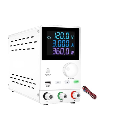 Labor-Gleichstromversorgung variabel, 12 V, 30 V, 60 V, 120 V, einstellbarer Spannungsregler, Tischschalter, Stromquelle, voreingestellter Strom mit Ziffernanzeige Weit verbreitet(LCD 120V 3A White) von JHXHFJXZ