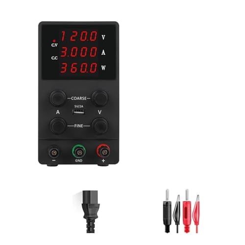 Labor-Gleichstromversorgung variabel, 30 V 10 A, einstellbar, 60 V 5 A, Spannungsregler, Stabilisator, Schaltnetzteil mit 3-stelliger LED-Anzeige Weit verbreitet(Black 120V 3A) von JHXHFJXZ