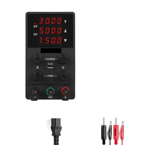 Labor-Gleichstromversorgung variabel, 30 V 10 A, einstellbar, 60 V 5 A, Spannungsregler, Stabilisator, Schaltnetzteil mit 3-stelliger LED-Anzeige Weit verbreitet(Black 30V 5A) von JHXHFJXZ