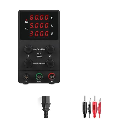Labor-Gleichstromversorgung variabel, 30 V 10 A, einstellbar, 60 V 5 A, Spannungsregler, Stabilisator, Schaltnetzteil mit 3-stelliger LED-Anzeige Weit verbreitet(Black 60V 5A) von JHXHFJXZ