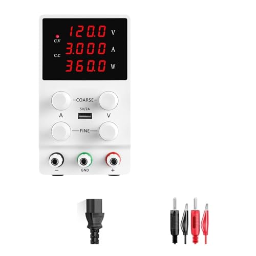 Labor-Gleichstromversorgung variabel, 30 V 10 A, einstellbar, 60 V 5 A, Spannungsregler, Stabilisator, Schaltnetzteil mit 3-stelliger LED-Anzeige Weit verbreitet(White 120V 3A) von JHXHFJXZ