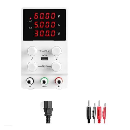 Labor-Gleichstromversorgung variabel, 30 V 10 A, einstellbar, 60 V 5 A, Spannungsregler, Stabilisator, Schaltnetzteil mit 3-stelliger LED-Anzeige Weit verbreitet(White 60V 5A) von JHXHFJXZ