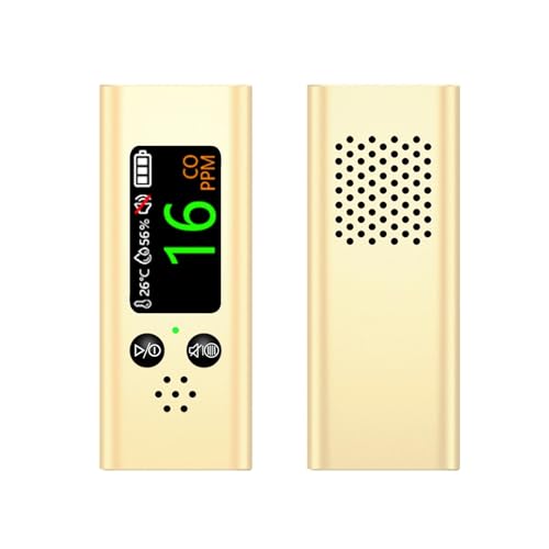 Tragbarer 3-in-1-Kohlenmonoxidmelder, professioneller, präziser, wiederfladbarer Reise-CO-Melder mit ltem Alarm und USB-fladung Präzise Sensoren für schnelle Erkennung(Yellow) von JHXHFJXZ